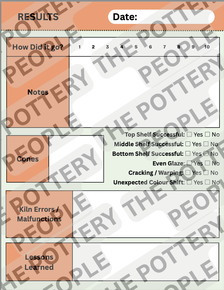Downloadable Kiln Firing Log