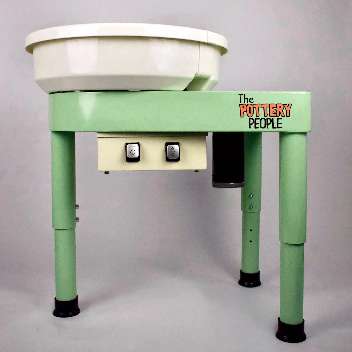 Low side angle of home studio pottery wheel 